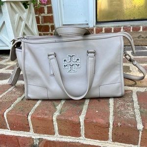 Tory Burch light grey satchel